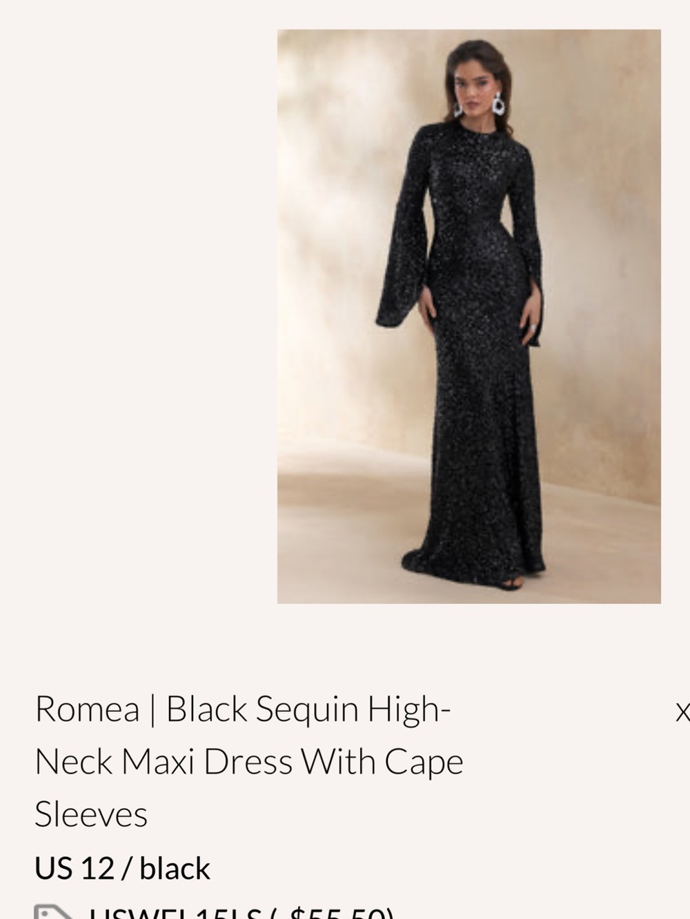 Club L London Black Sequin High-Neck Maxi Dress